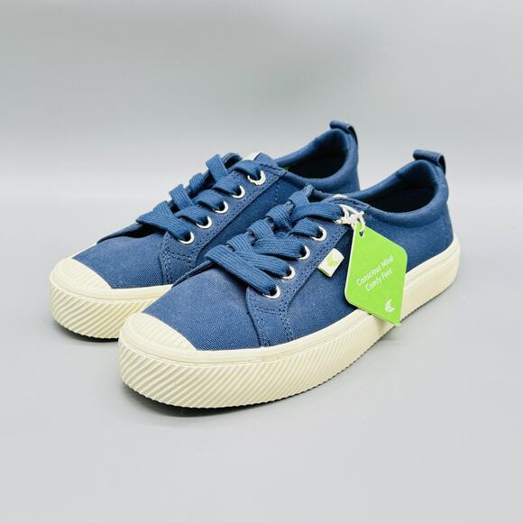 Cariuma Shoes Womens 6.5 Blue Canvas OCA Low Sneakers Lace Up Casual Eco Vegan - Picture 3 of 11